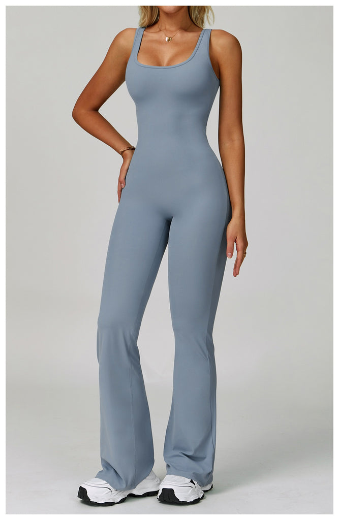 Scrunch Back Flared Jumpsuit