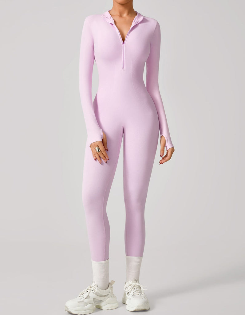 Mimi Snatched Zip Design Jumpsuit Blush