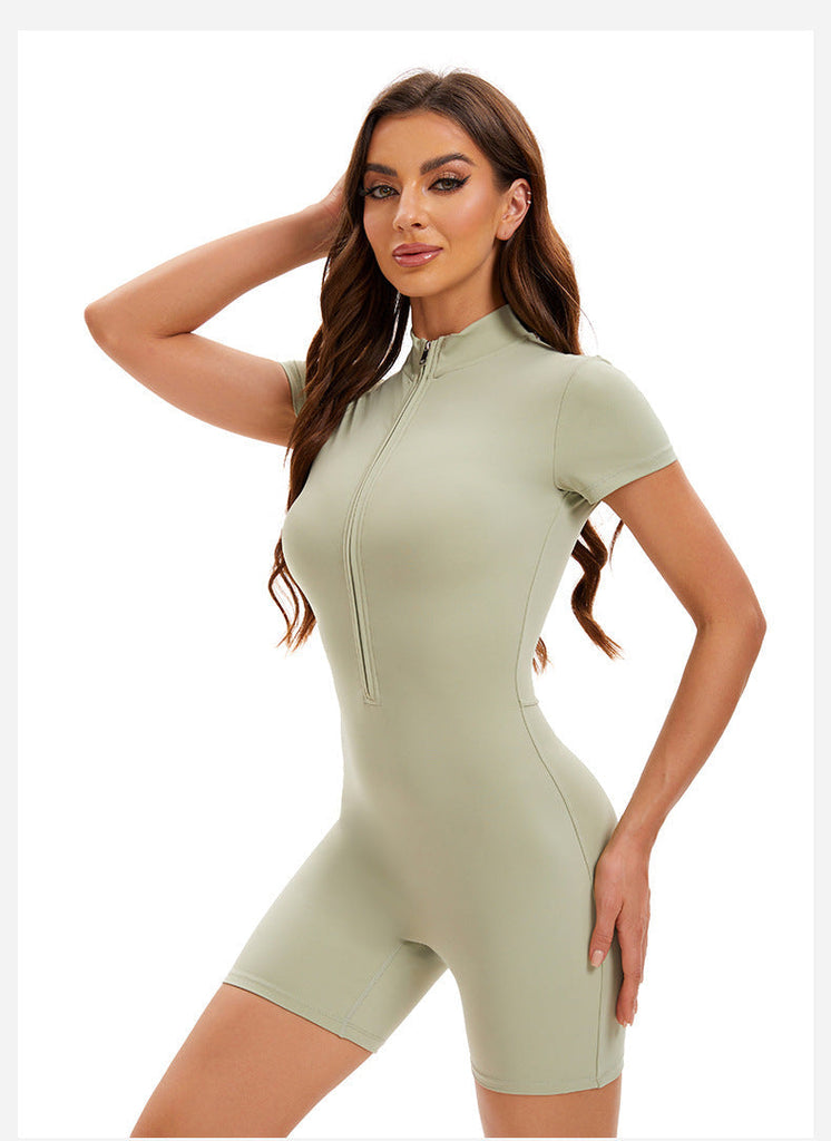 Super Sculpt Short Sleeve Romper (size down) Sage