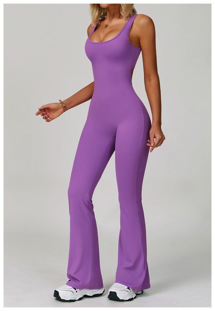 Scrunch Back Flared Jumpsuit