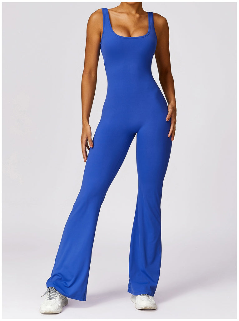 Scrunch Back Flared Jumpsuit Royal blue