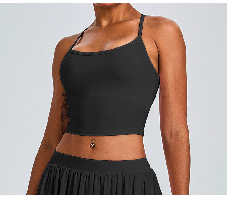 Sapphira Racer Crop Top Black