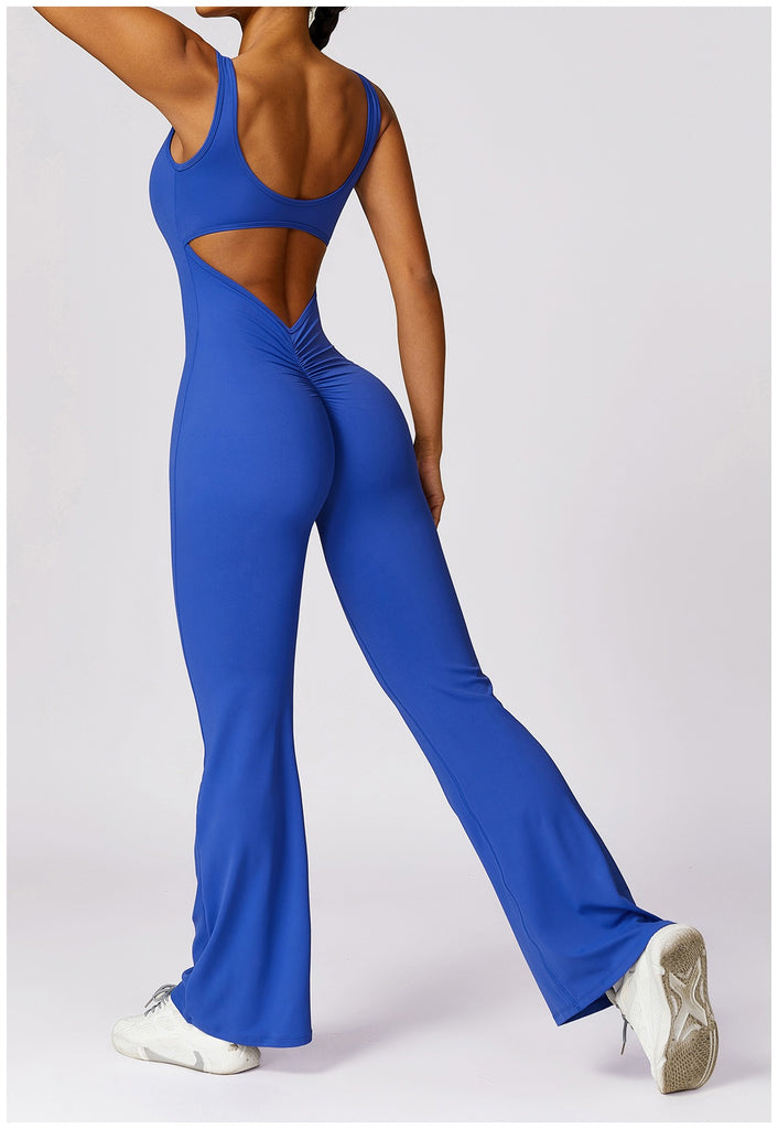 Scrunch Back Flared Jumpsuit