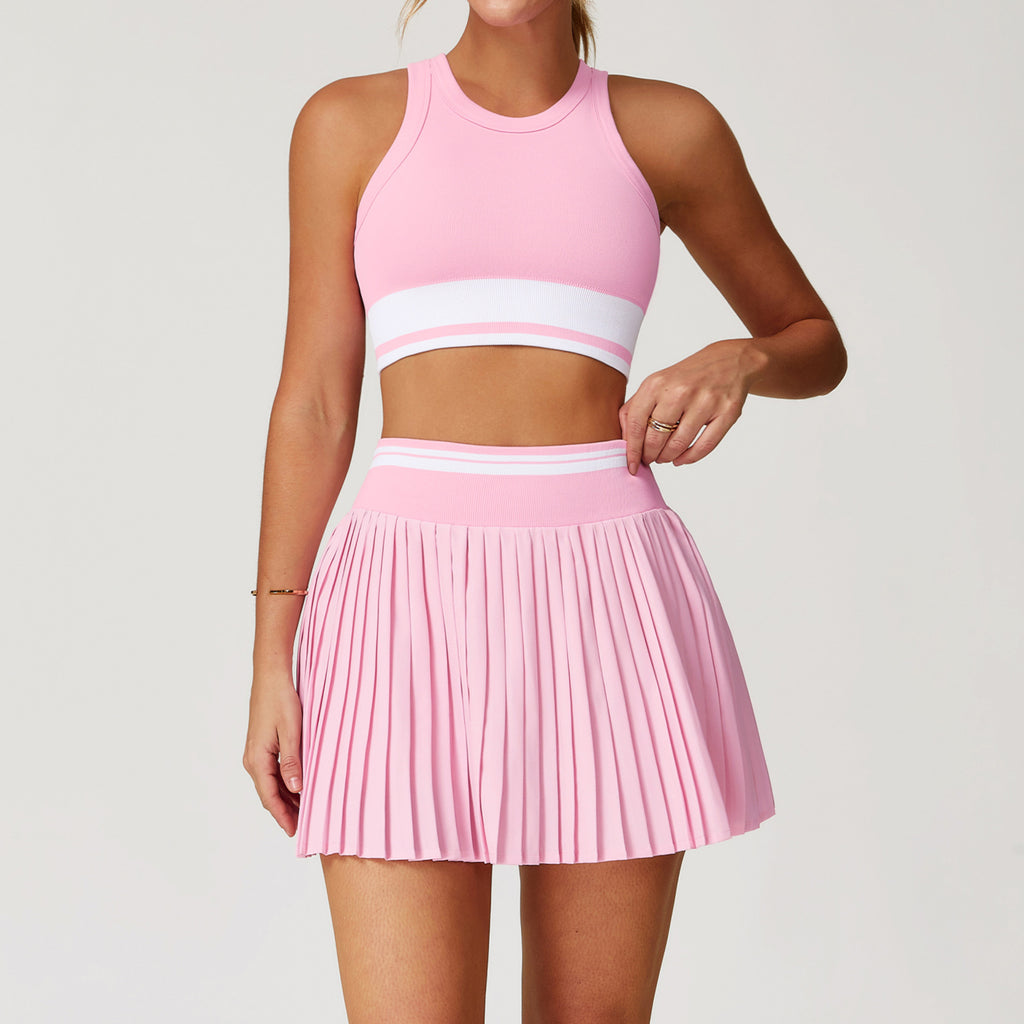 Ellie Contrast Top & Skort Set Bubblegum