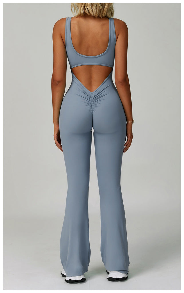 Scrunch Back Flared Jumpsuit