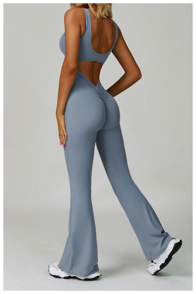 Scrunch Back Flared Jumpsuit