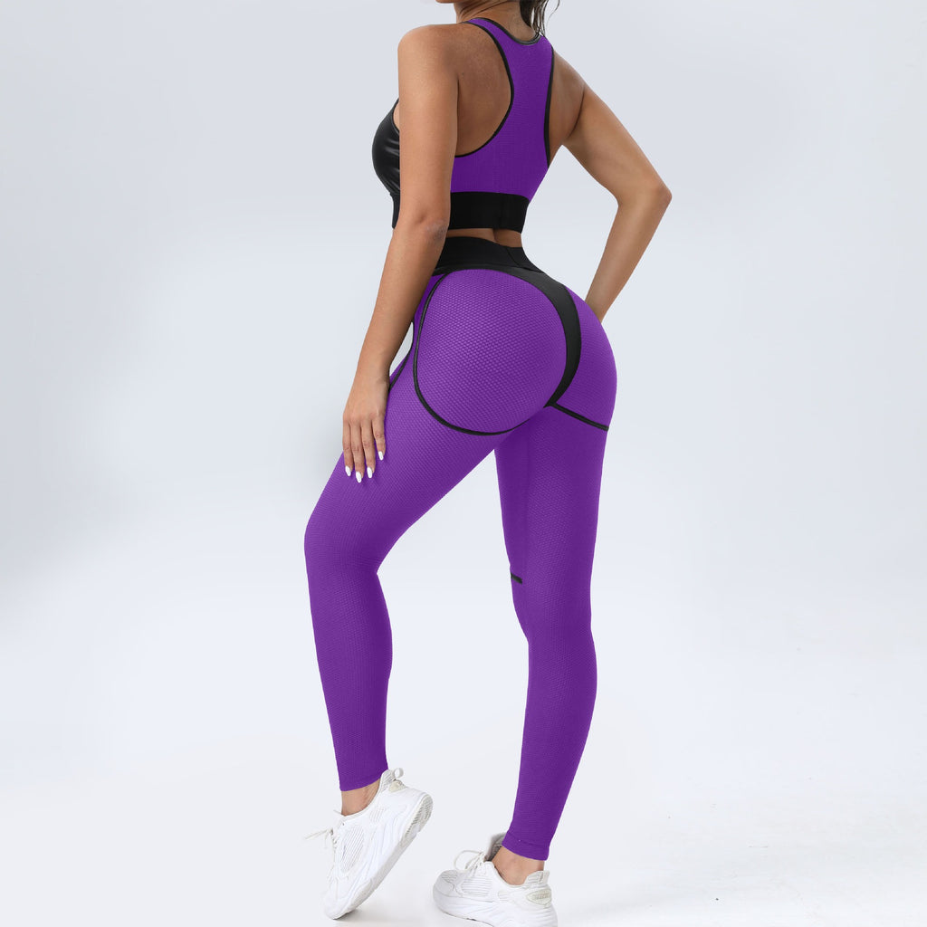Deva Contrology Top & Leggings Set Violet