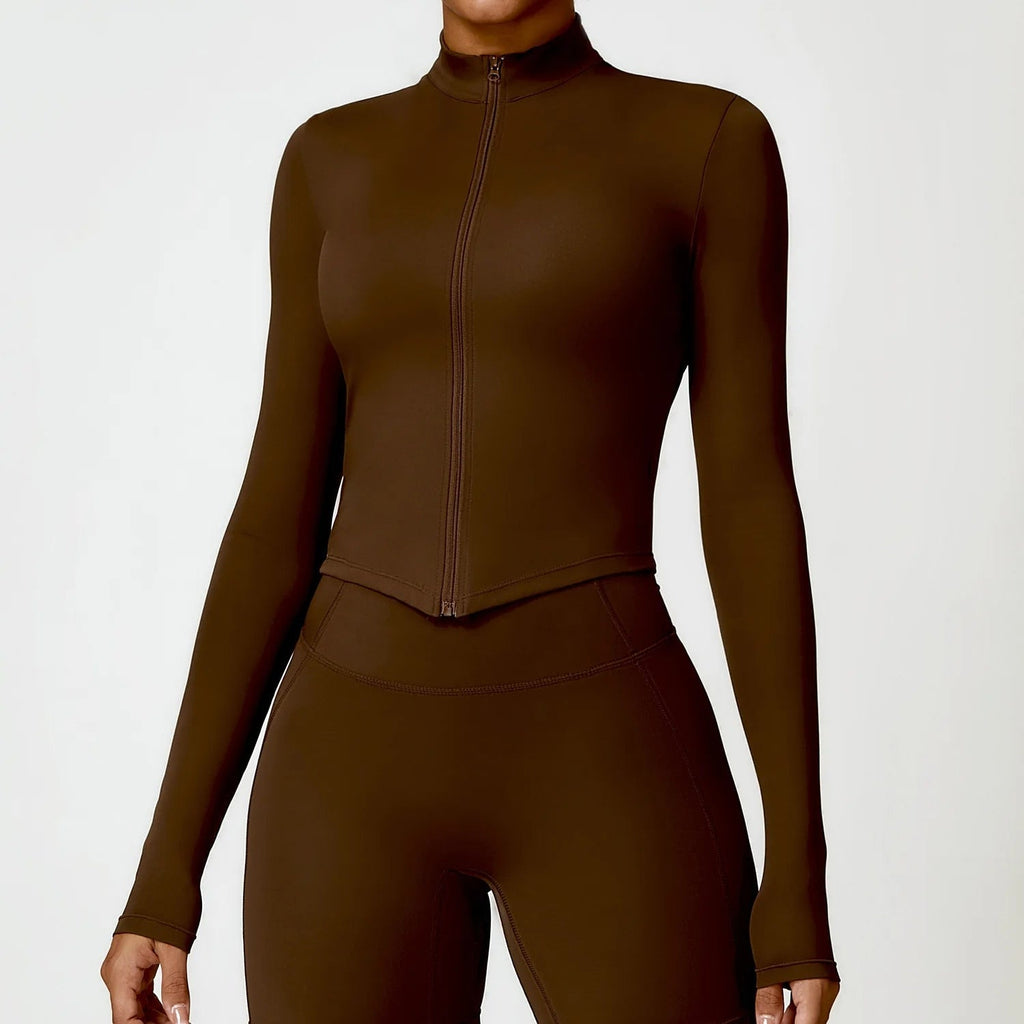 Supreme Zip Longsleeve Top Brown