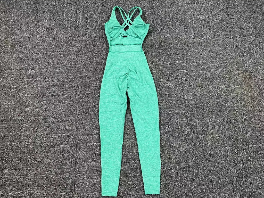 Double Cross Back Active Jumpsuit