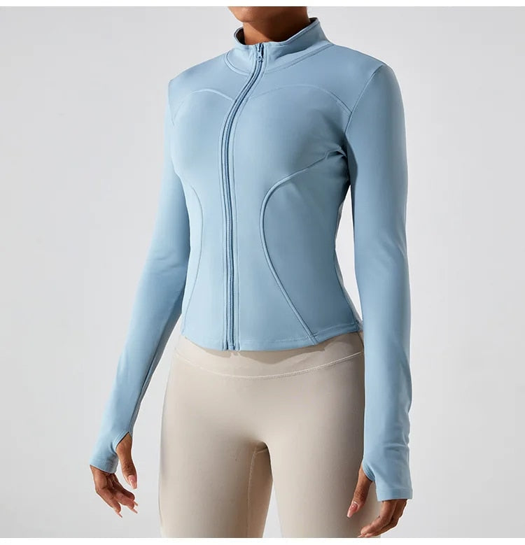 Elsie Zip Up Longsleeve Top Blue