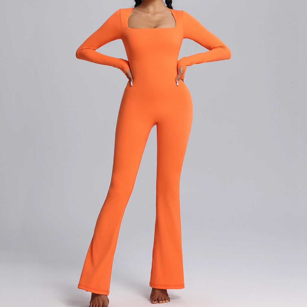 Zyla Longsleeve Flared Jumpsuit Orange