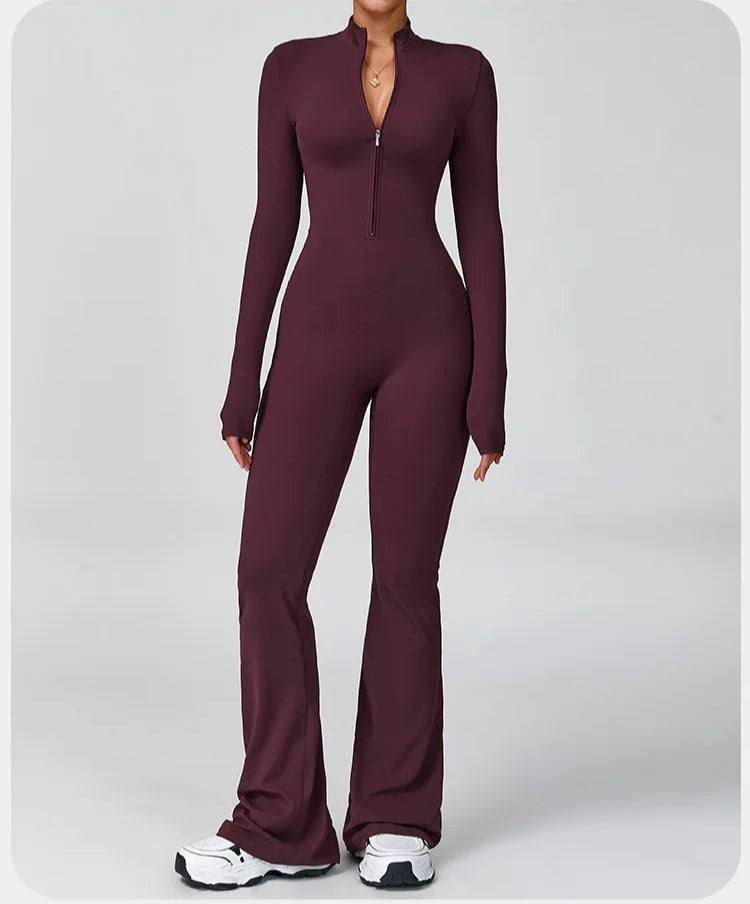 Super Sculpt Longsleeve Flared Jumpsuit