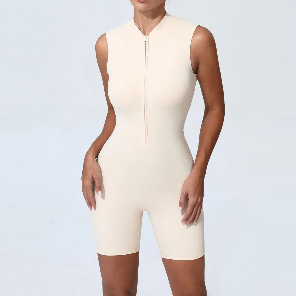 Revo Sleeveless Zip Romper Ivory