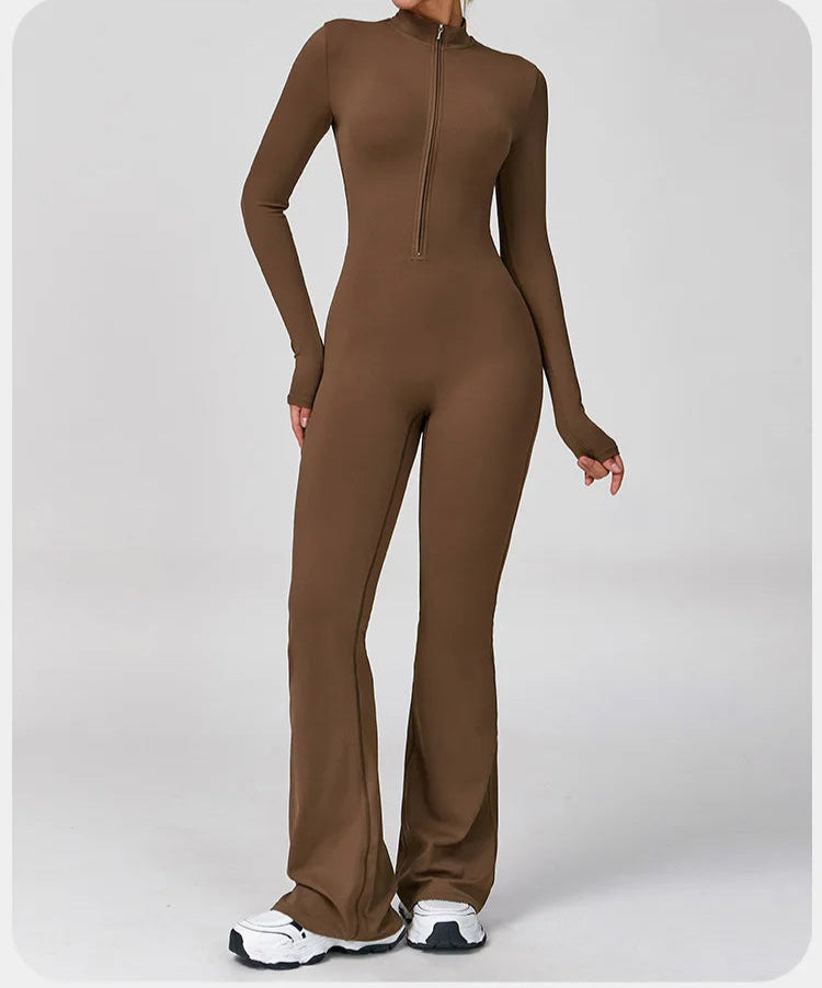 Super Sculpt Longsleeve Flared Jumpsuit