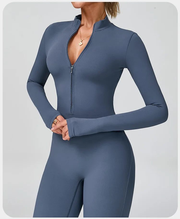 Super Sculpt Longsleeve Flared Jumpsuit