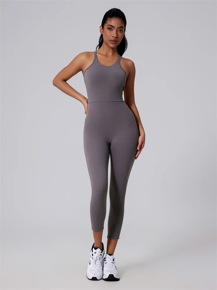 The V Back Butter Jumpsuit Graphite