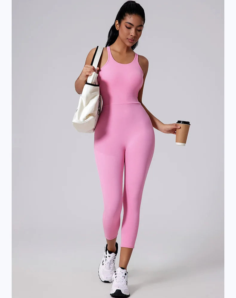 The V Back Butter Jumpsuit Bubblegum