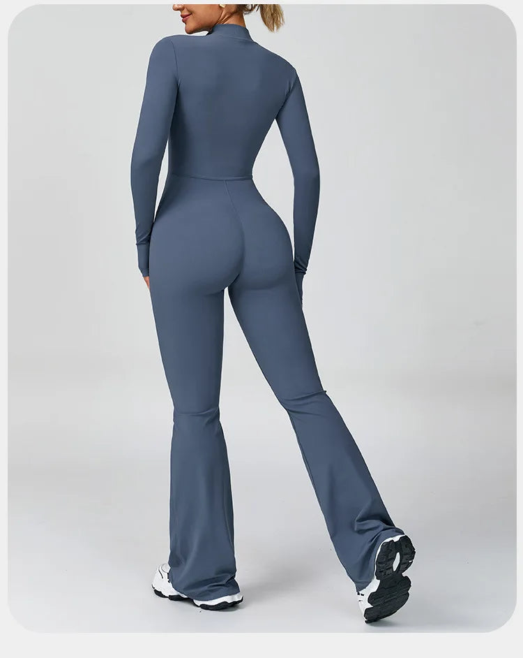 Super Sculpt Longsleeve Flared Jumpsuit