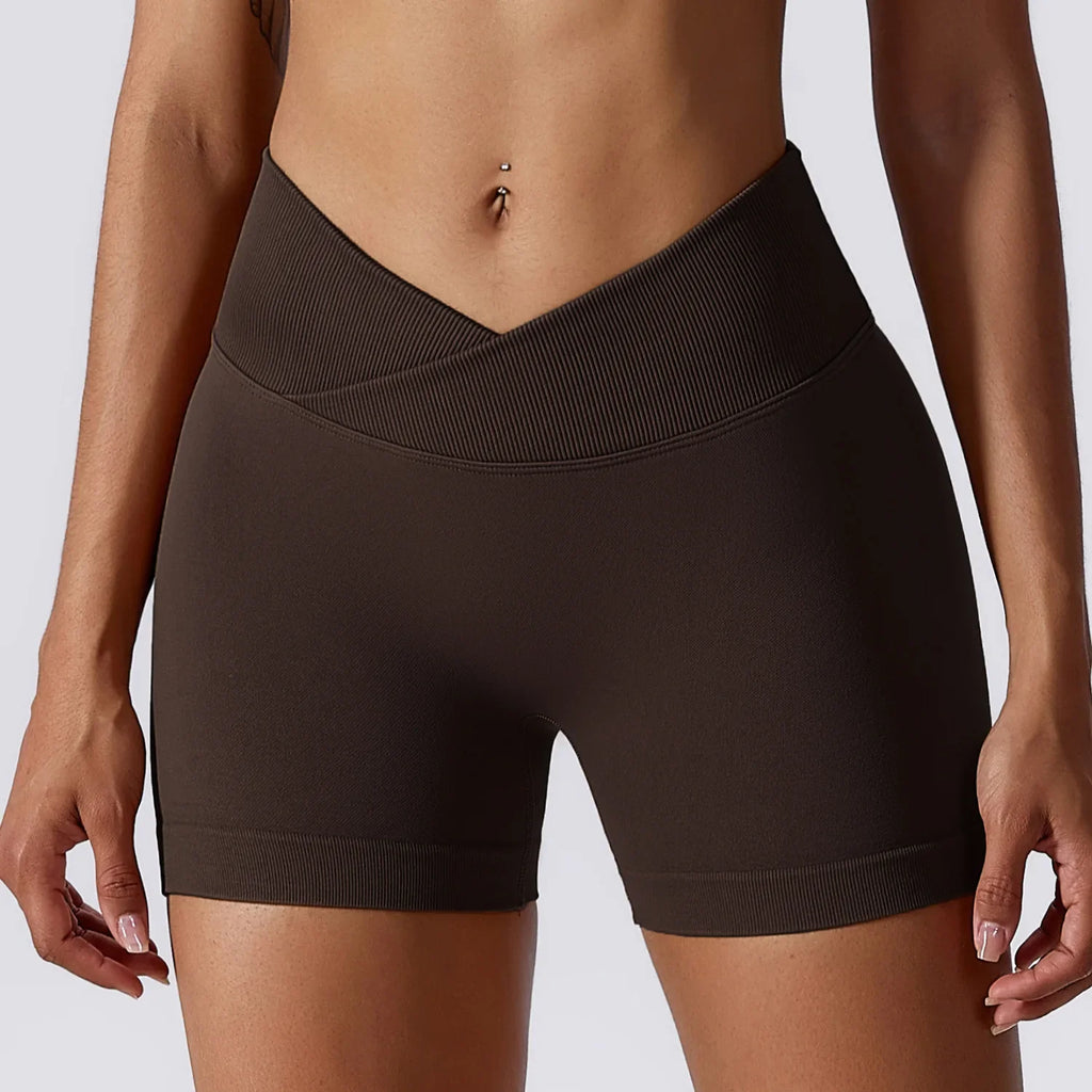 Cross Over Sculpting Shorts Chocolate