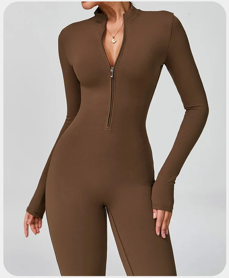 Super Sculpt Longsleeve Flared Jumpsuit