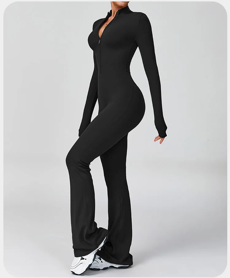 Super Sculpt Longsleeve Flared Jumpsuit