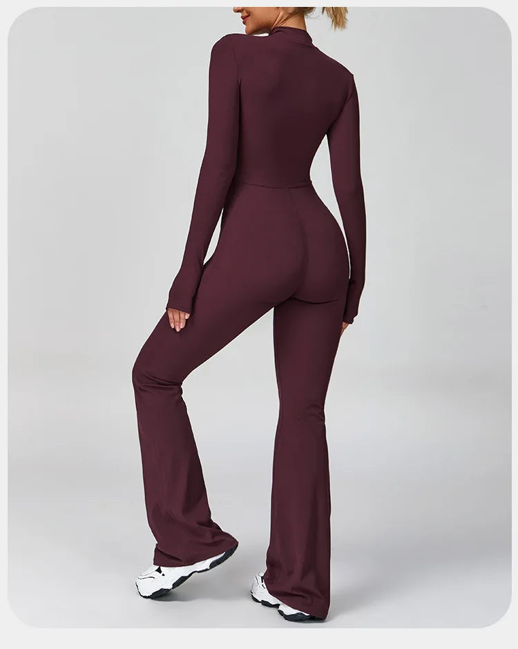 Super Sculpt Longsleeve Flared Jumpsuit