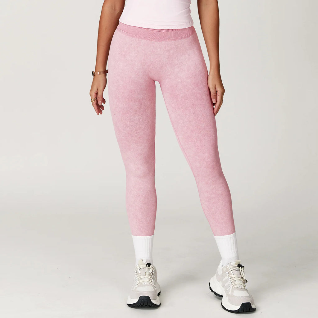 Acid Wash High Waist Leggings Blush