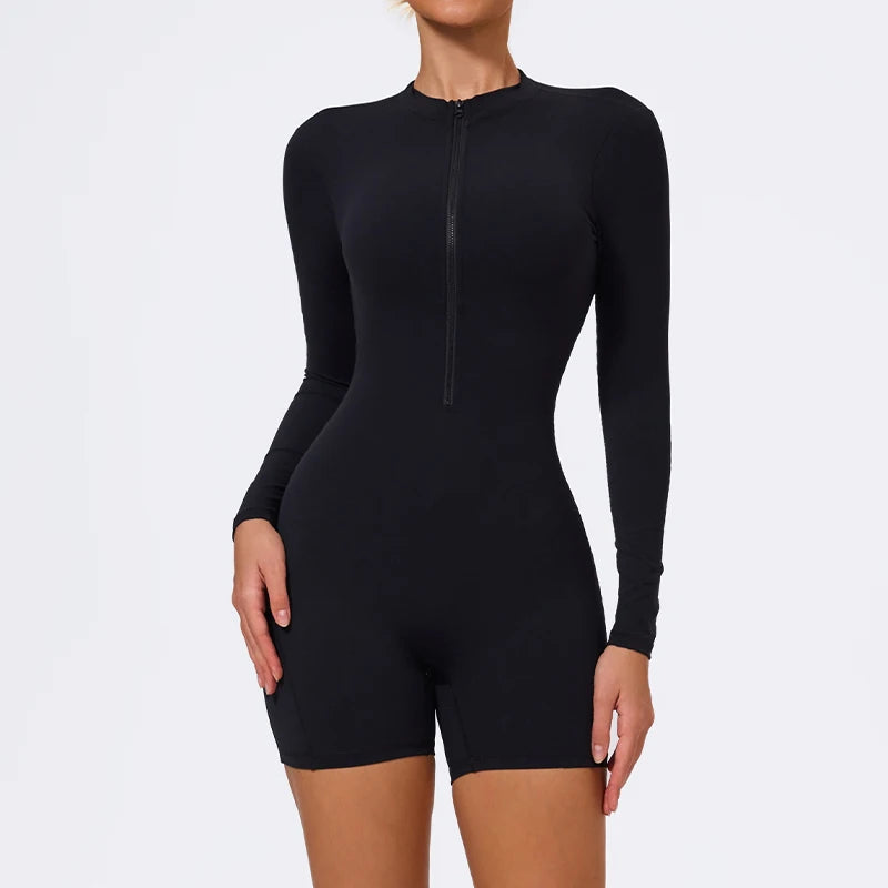 Pilates Princess Longsleeve Romper Black