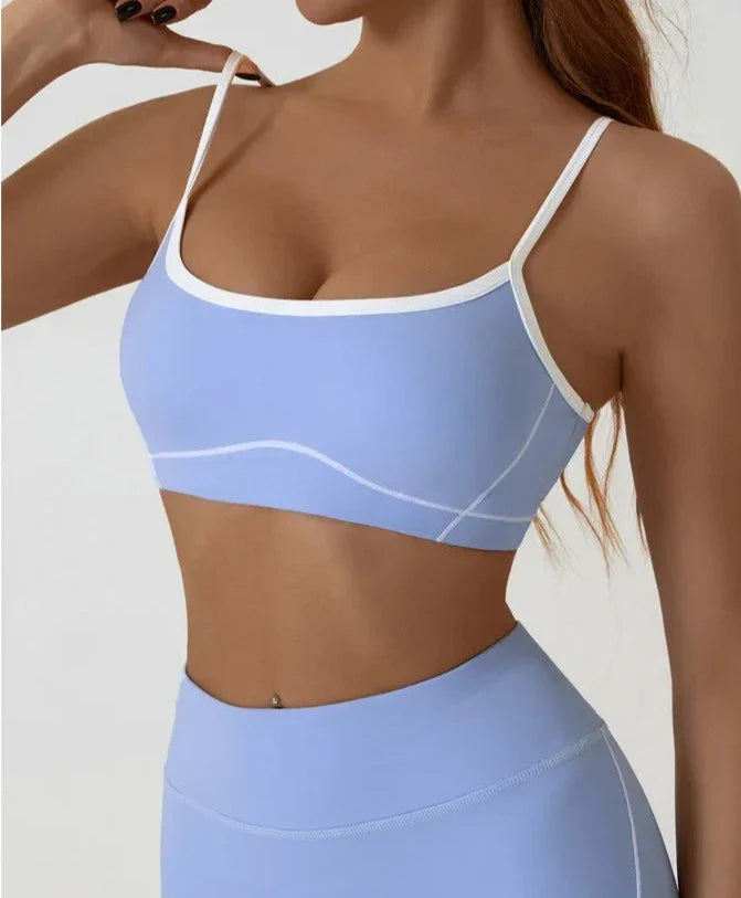 Celeste Panel Crop Bra Top Periwinkle