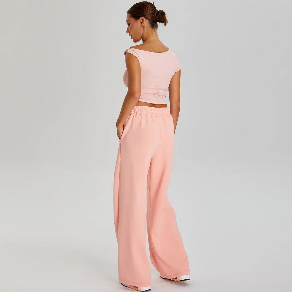 Kaia Lounge Top & Flared Joggers Set