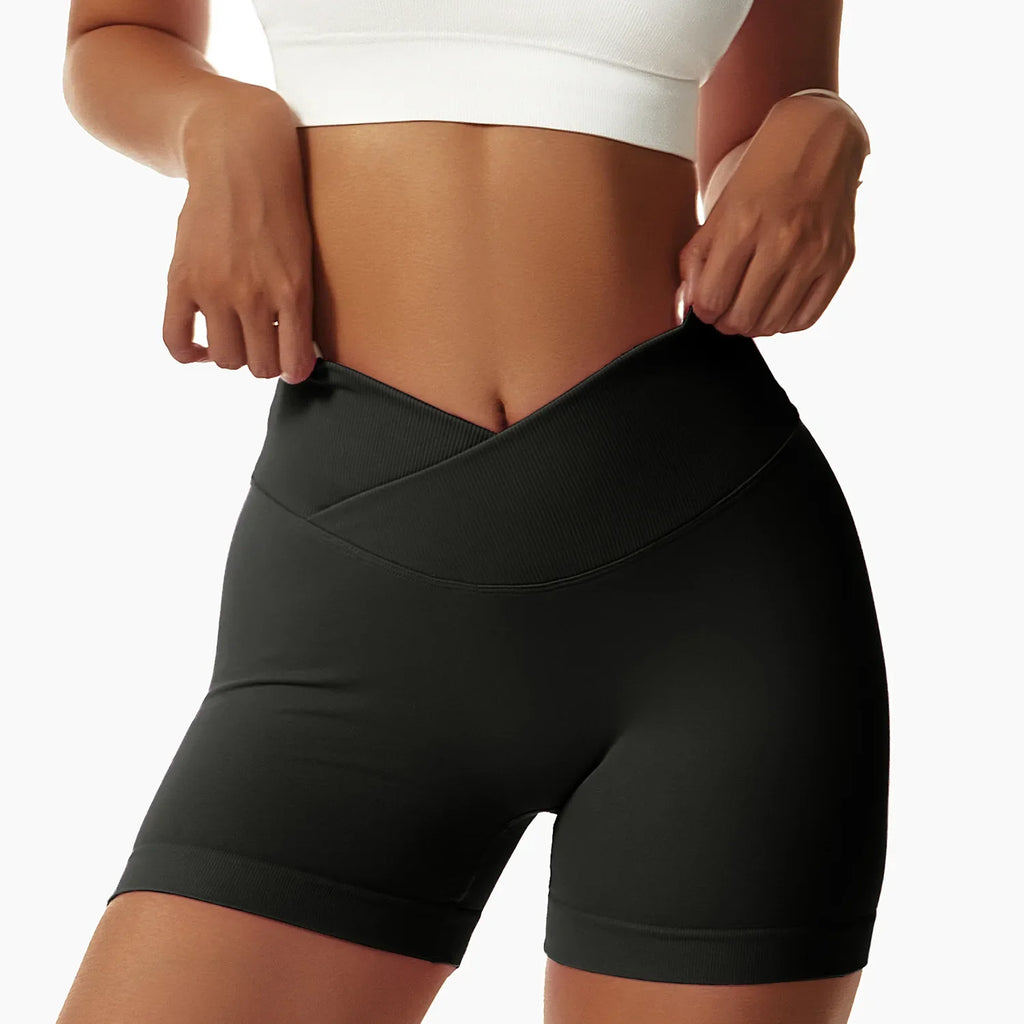 Cross Over Sculpting Shorts Black