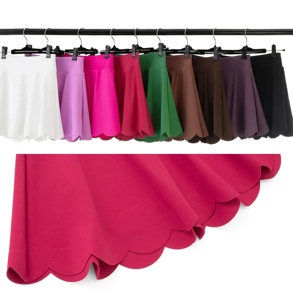 Scallop Cut Square Neck Top & Skort Set