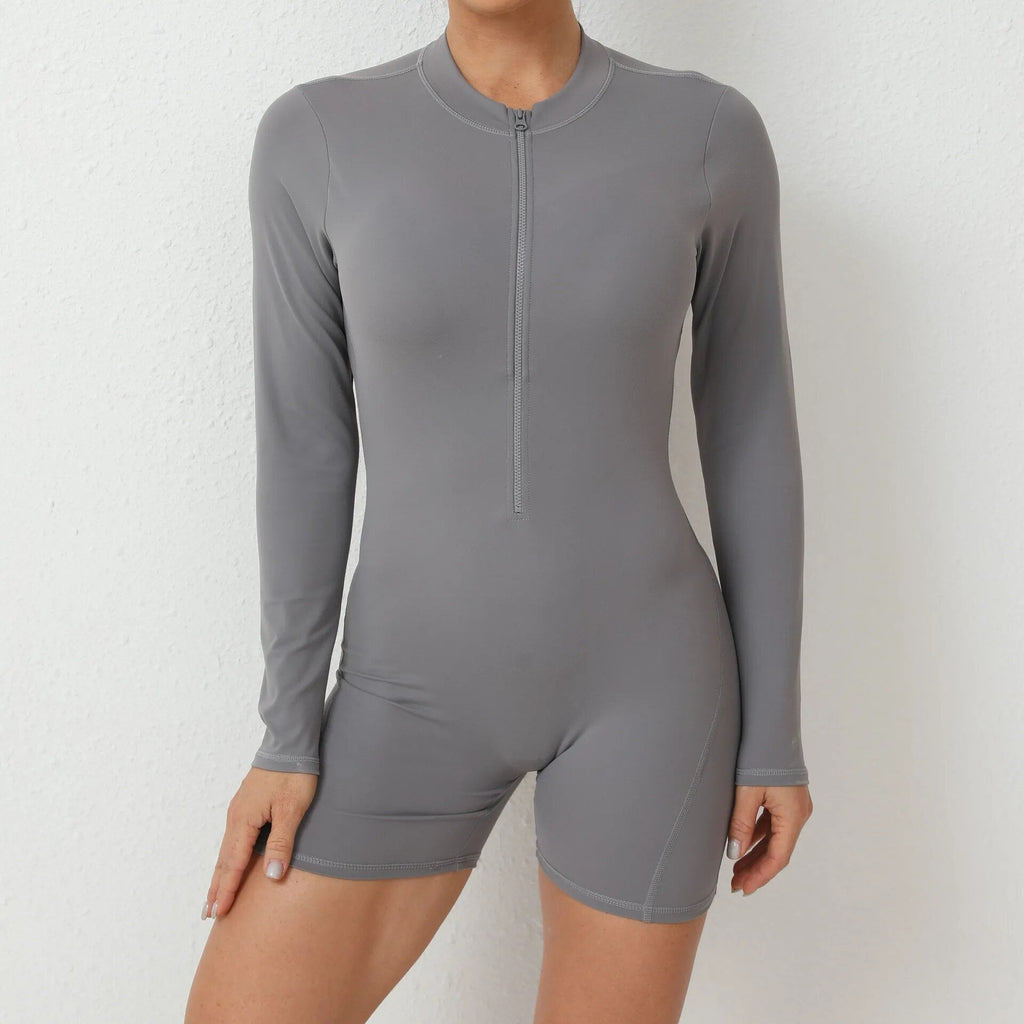 Essential Open Back Scrunch Romper Steel grey