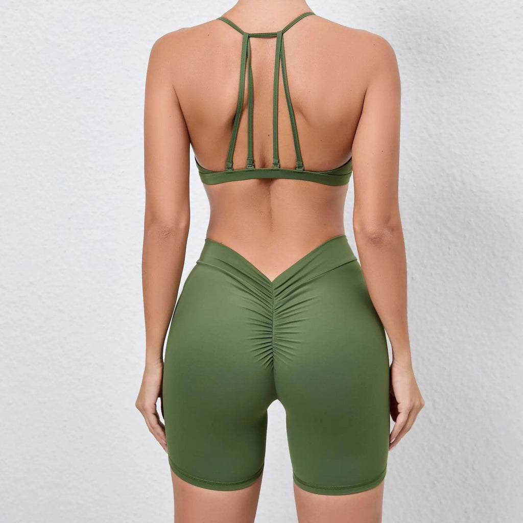 Ultimate Bra Top & Shorts Set Army green