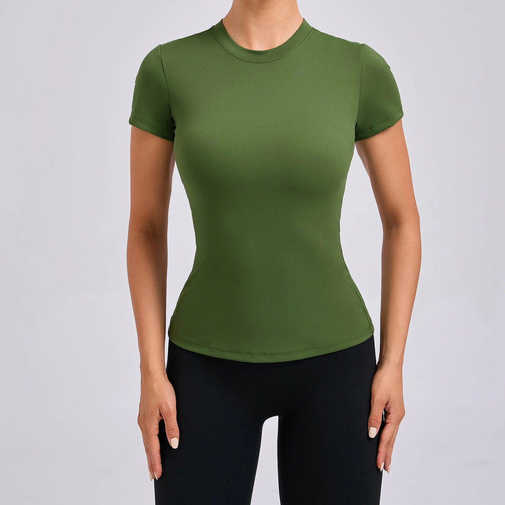 T-Sleeve Round Neck Top Green