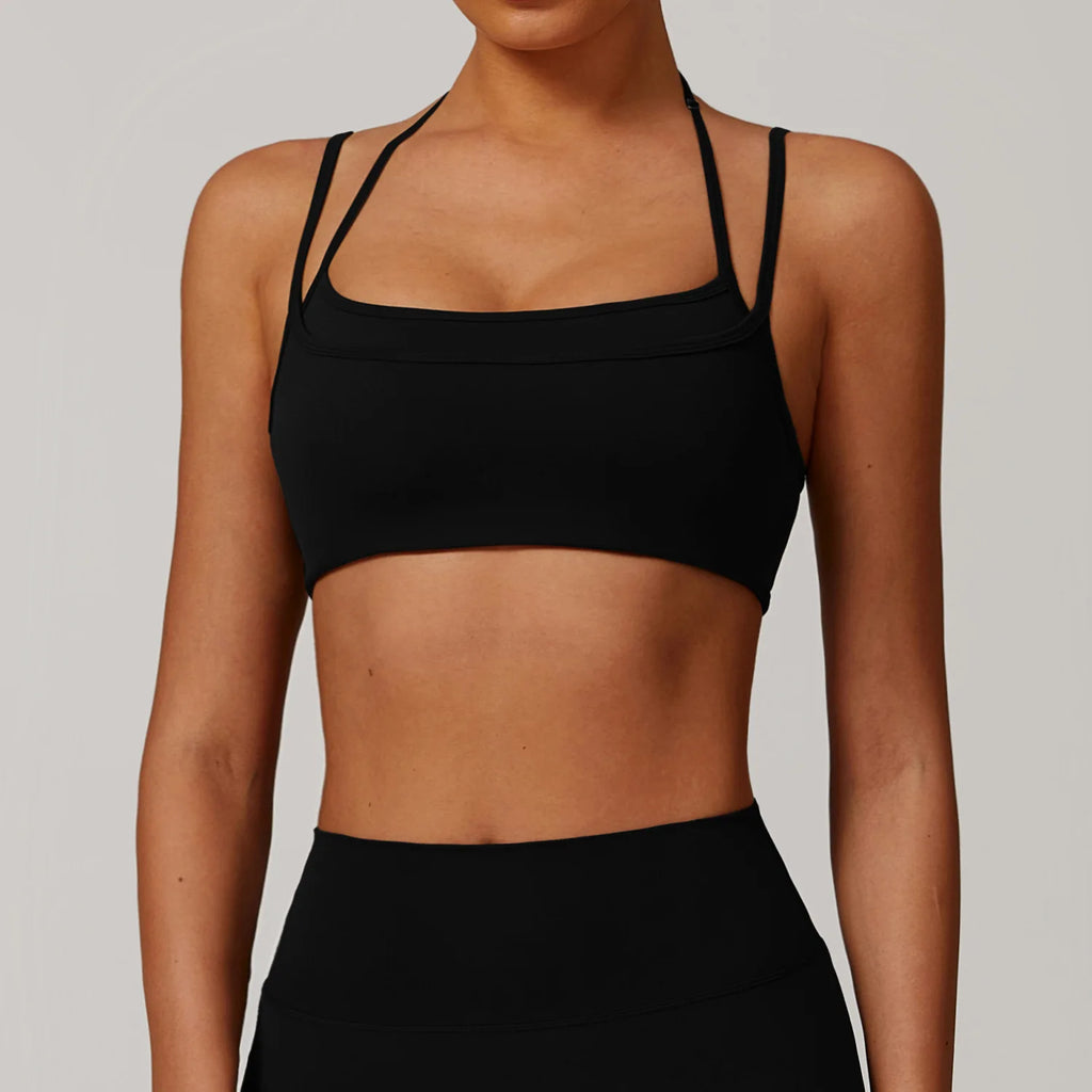 The Flourish Sports Bra Top Black