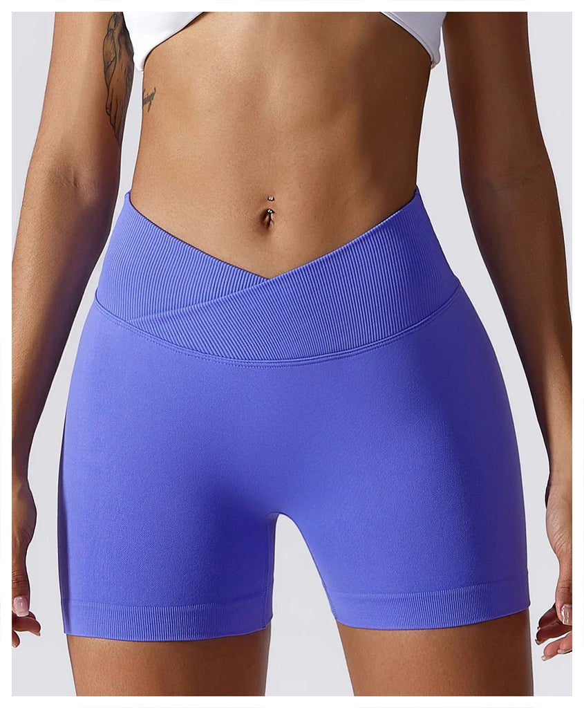 Cross Over Sculpting Shorts Purple