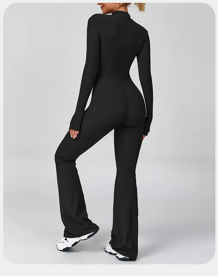 Super Sculpt Longsleeve Flared Jumpsuit
