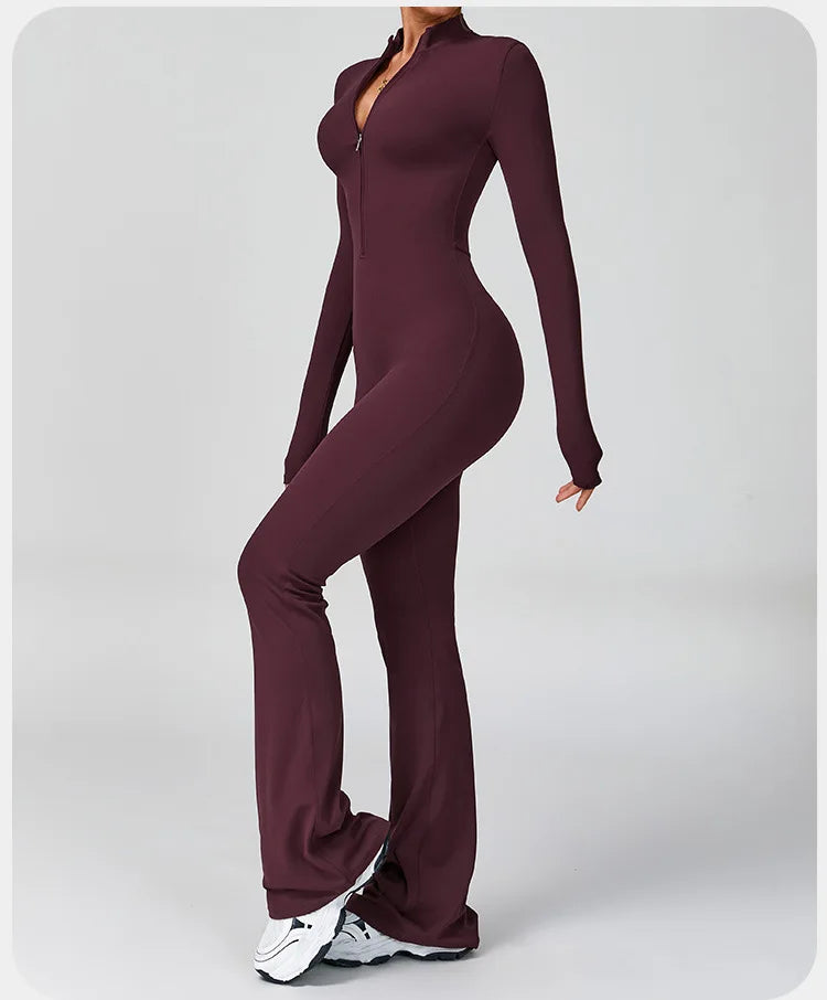 Super Sculpt Longsleeve Flared Jumpsuit