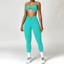 Double Twist Top & Leggings Set Azure