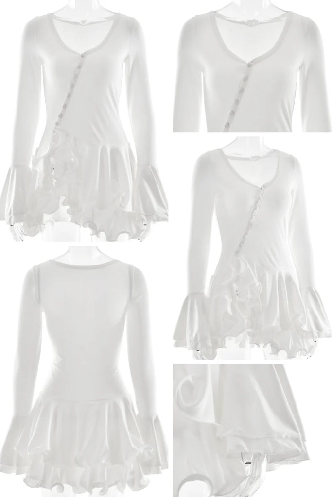 Monaco Ruffle Longsleeve Dress