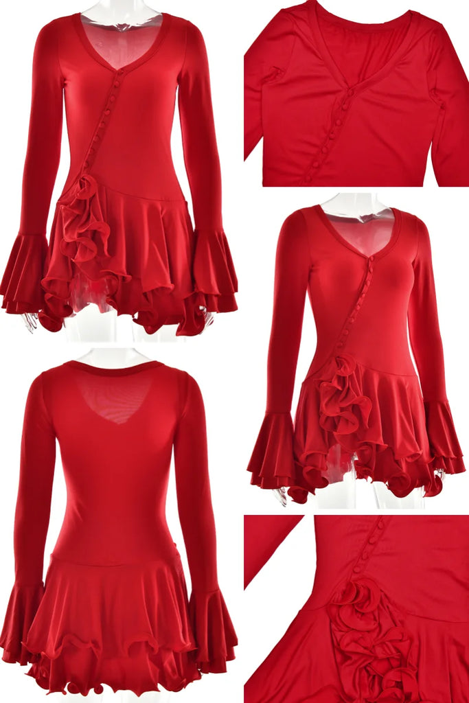Monaco Ruffle Longsleeve Dress
