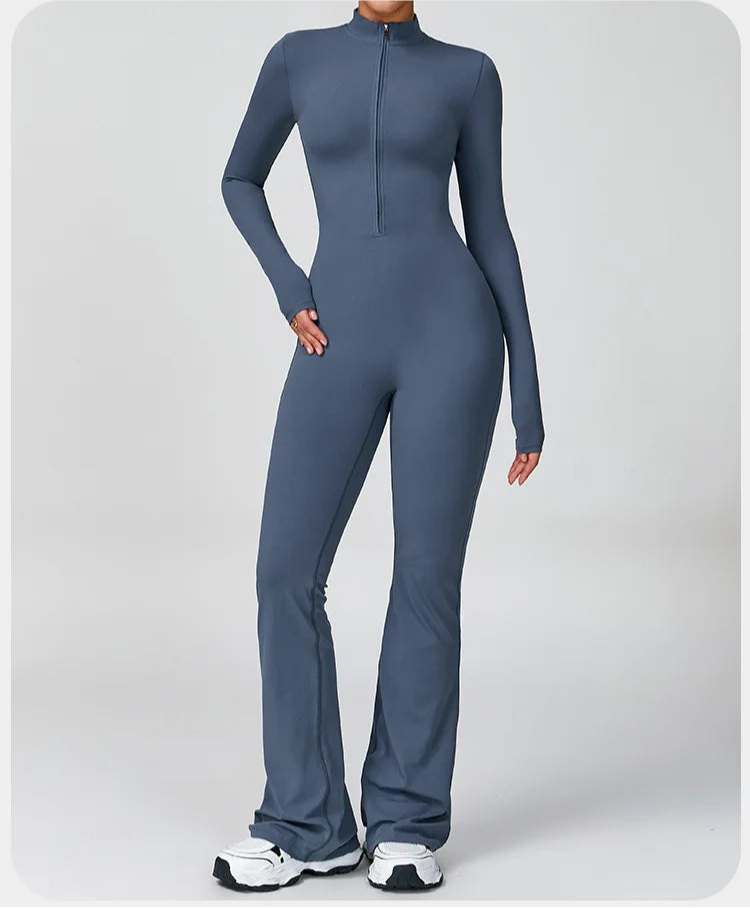 Super Sculpt Longsleeve Flared Jumpsuit