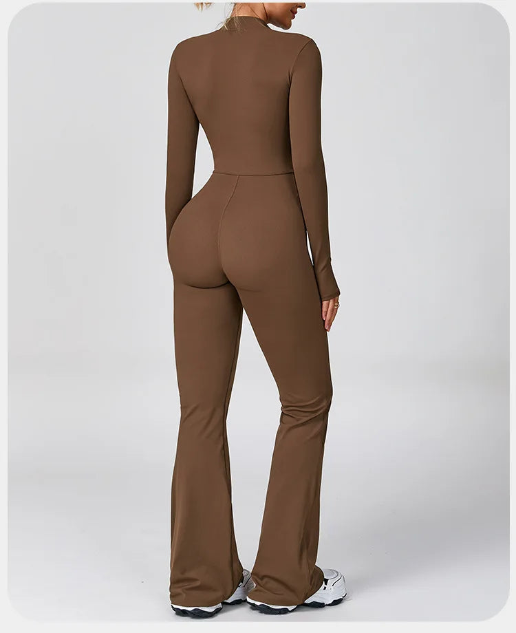 Super Sculpt Longsleeve Flared Jumpsuit