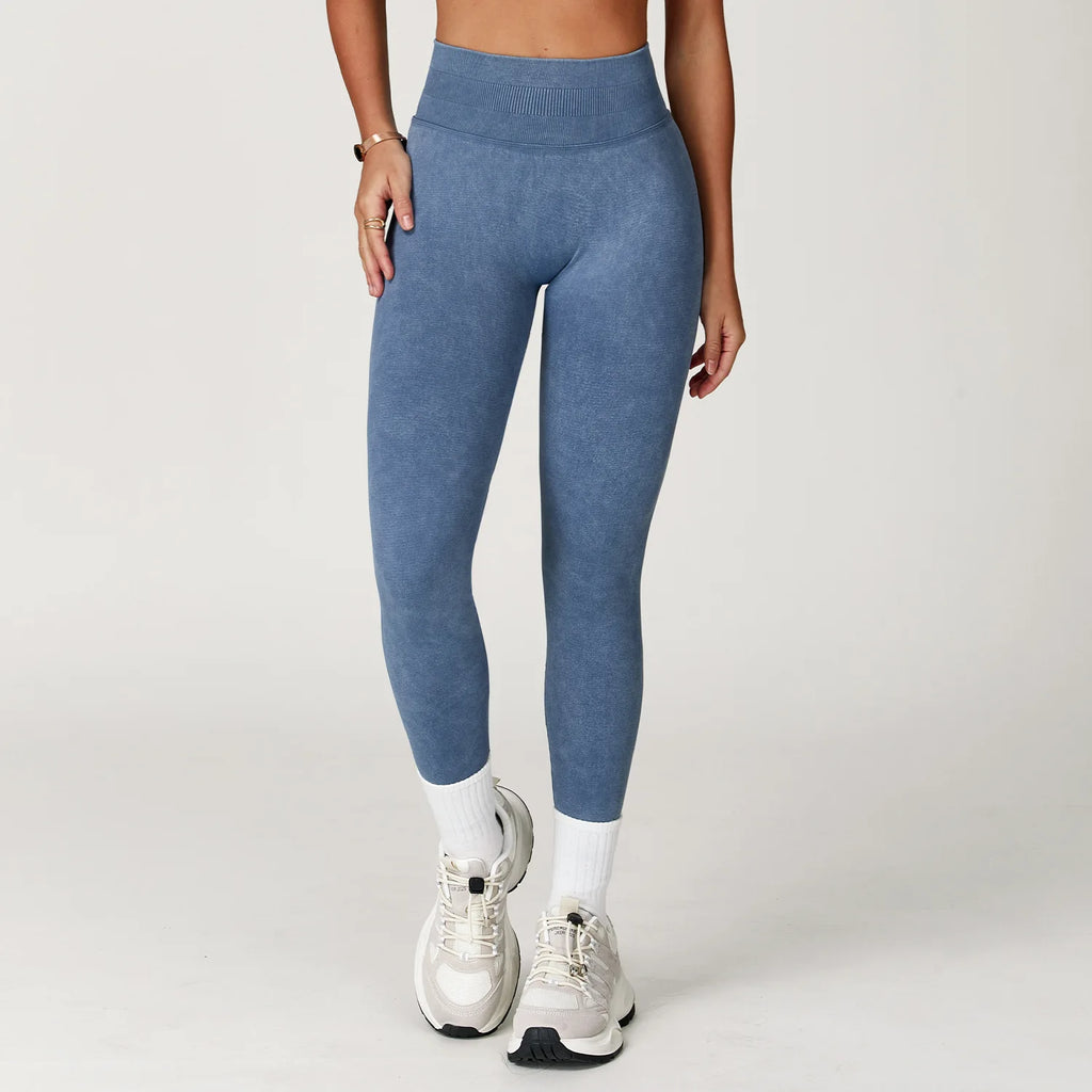 Acid Wash High Waist Leggings Denim