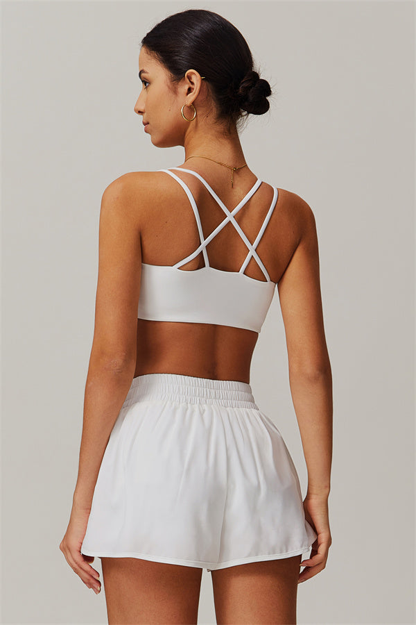The Nova Sports Bra Shorts 2-Piece Set White
