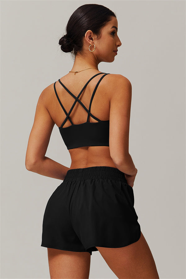 The Nova Sports Bra Shorts 2-Piece Set Black