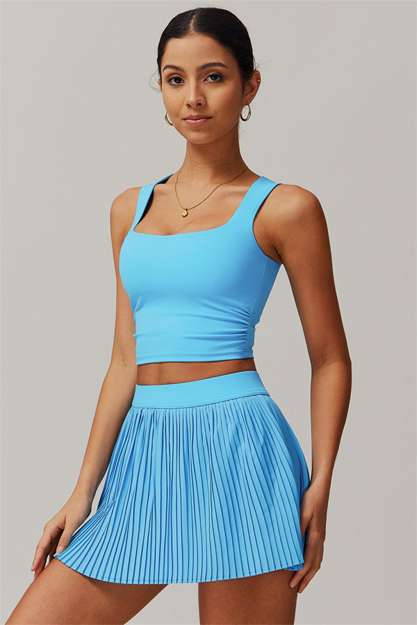 The Balance Crop Top Tennis Skirt 2-Piece Set Aquamarine