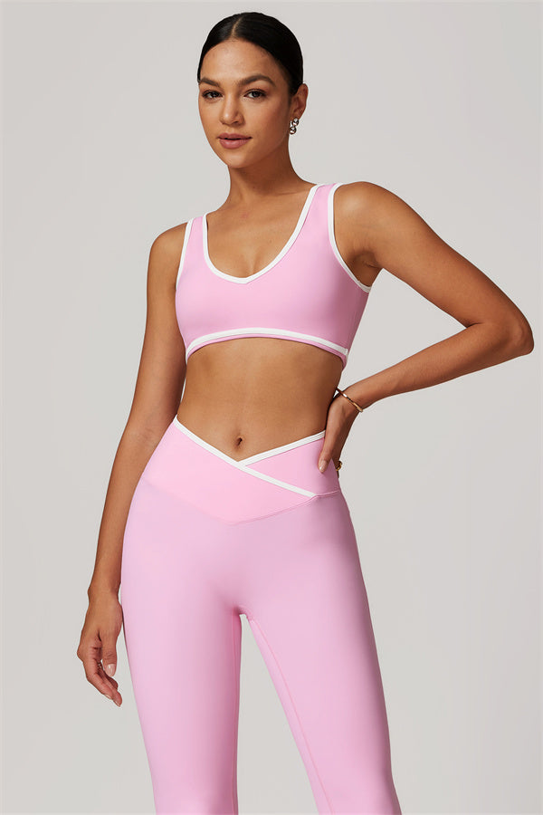 The Stamina Sports Bra Flared Leggings 2-Piece Set Vanilla