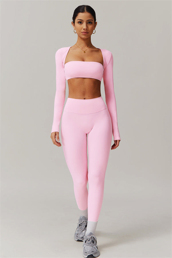 The Essence 3-Piece Top & Leggings Set Vanilla